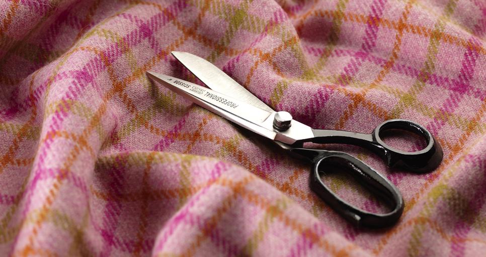 Harris Tweed Cloth with Scissors